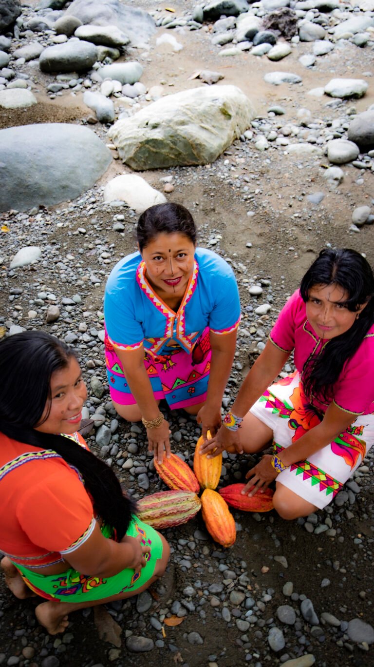 Three Indigenous Embera women of Colombia