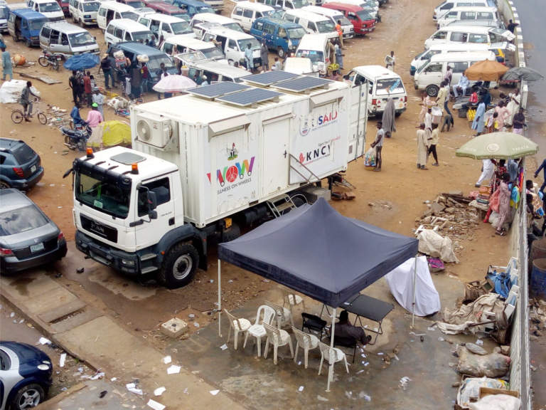 Wellness on Wheels during a community outreach at a motor park