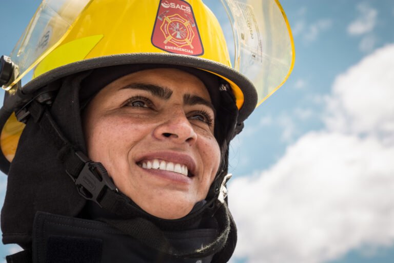 Magda is Colombian firefighter, who represents all female firefighters throughout the world. These women are leaders, environmental protectors, and first responders.