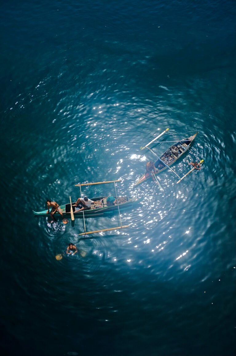 Sea gypsies or Badjaos in their boats.