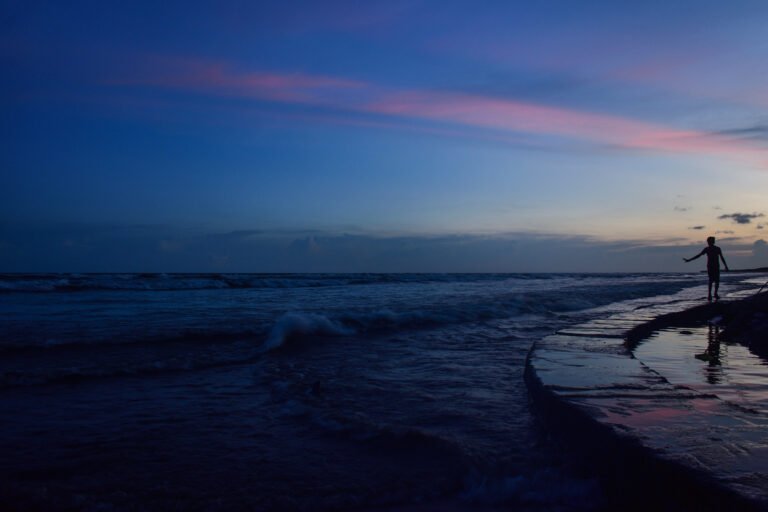 A Lone Figure's Defiance Against Nature's Power