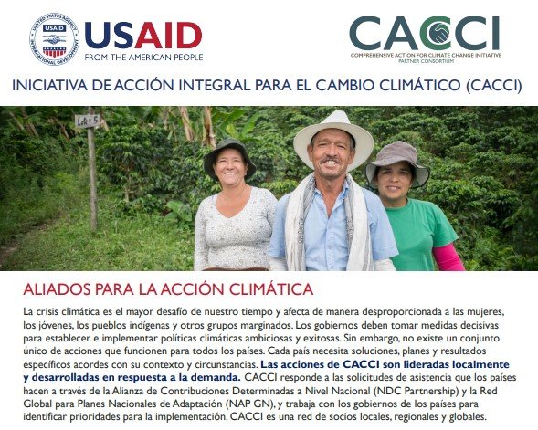 Photo of three people standing in forest above description of project