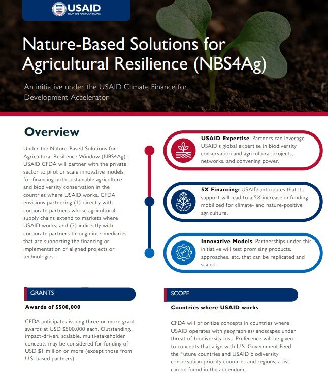 Nature-Based Solutions for Agricultural Resilience Factsheet