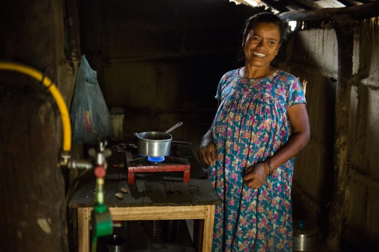 Cooking with biogas greatly reduces firewood consumption, improving women’s health and enabling forests to regenerate and increase protection from landslides and floods.