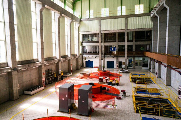 Inside of a hydropower station.