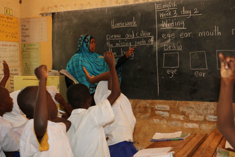 Teaching students in Kenya
