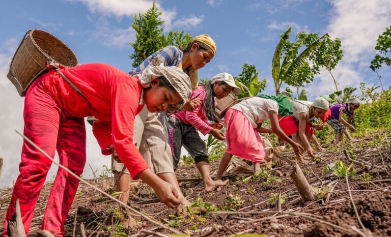 Philippine indigenous women farmers planting upland rice