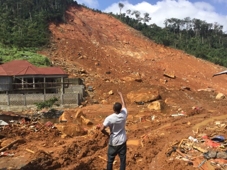A mudslide devastates the Regent Community in Freetown, Sierra Leone.